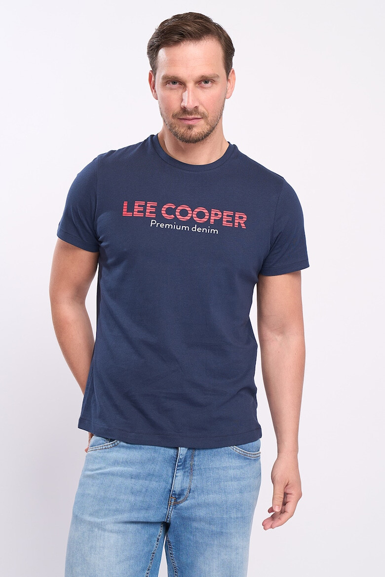 Lee Cooper Тениска с овално деколте и лого - Pepit.bg