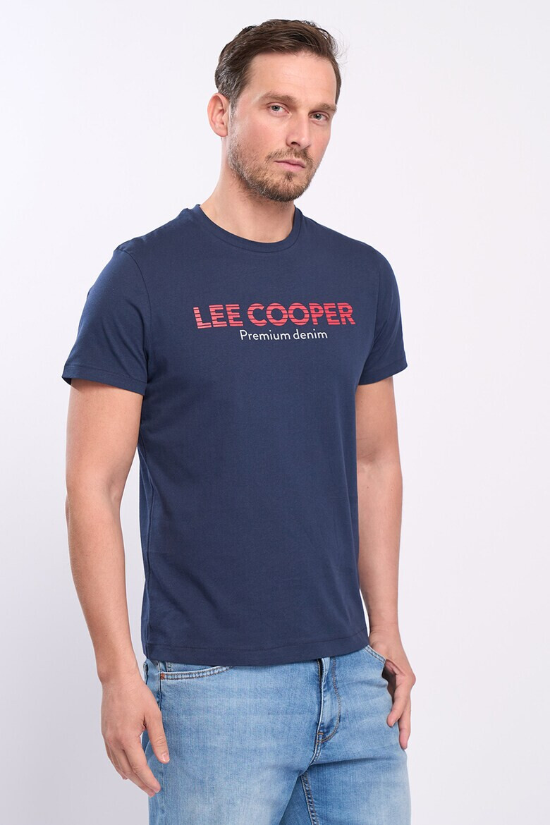 Lee Cooper Тениска с овално деколте и лого - Pepit.bg