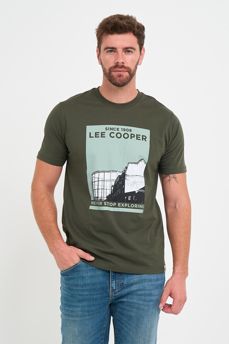 Lee Cooper Тениска с овално деколте и лого - Pepit.bg