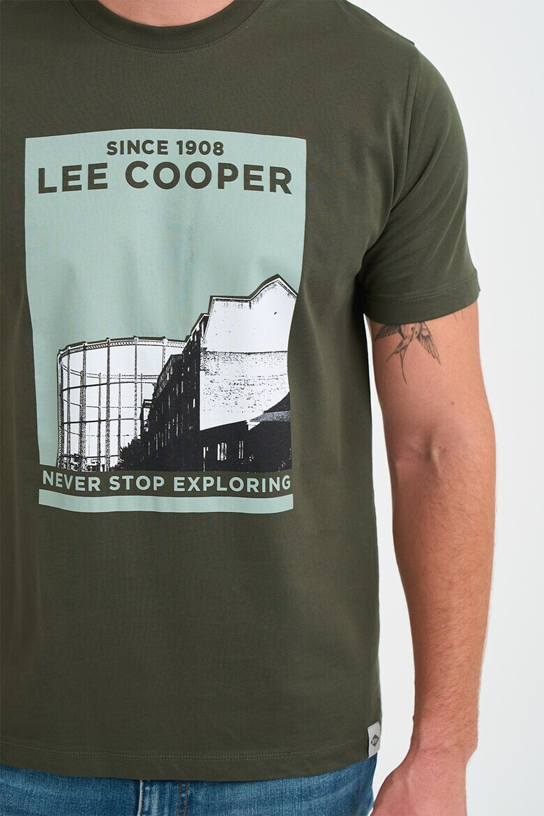 Lee Cooper Тениска с овално деколте и лого - Pepit.bg