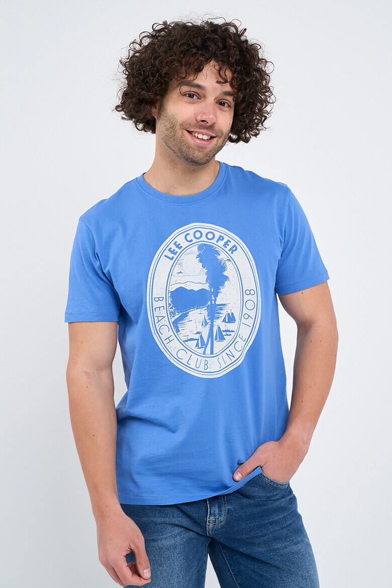 Lee Cooper Тениска с овално деколте и лого - Pepit.bg