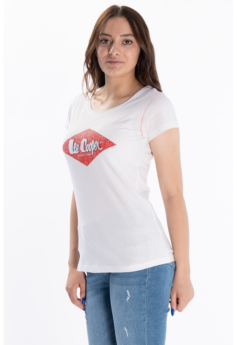 Lee Cooper Тениска с овално деколте и лого - Pepit.bg
