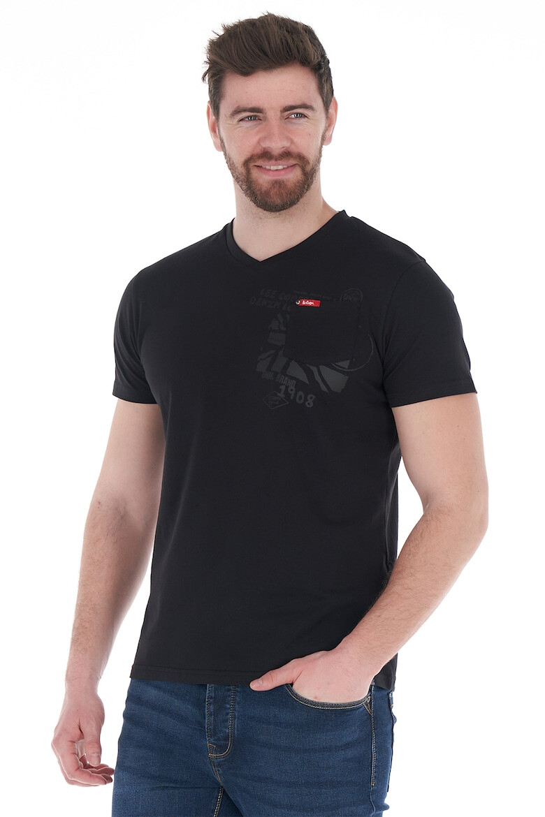 Lee Cooper Тениска с шпиц и джоб - Pepit.bg