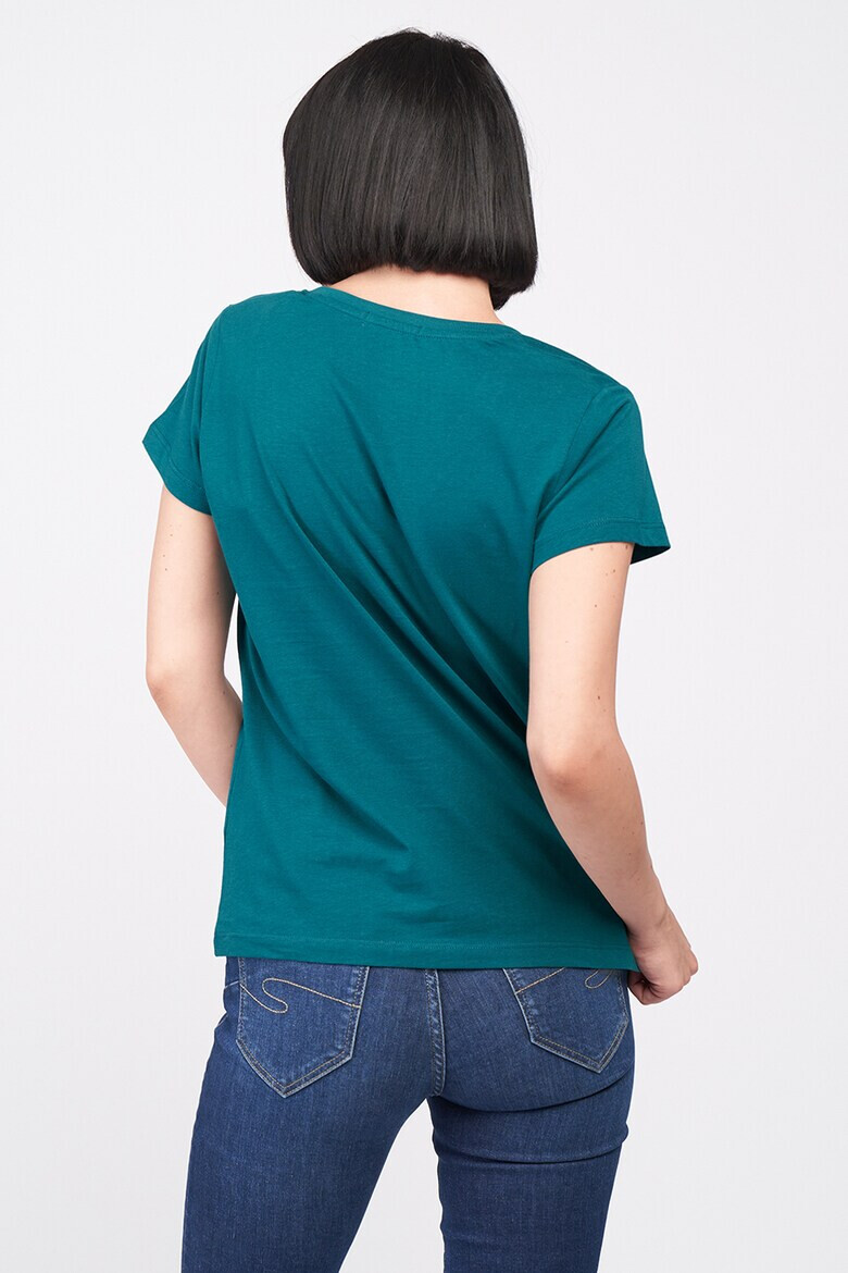 Lee Cooper Тениска с шпиц и лого - Pepit.bg