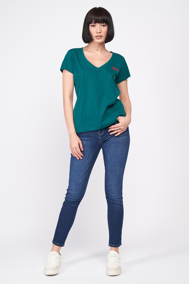 Lee Cooper Тениска с шпиц и лого - Pepit.bg