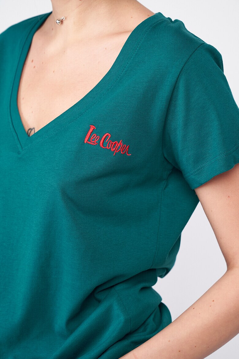 Lee Cooper Тениска с шпиц и лого - Pepit.bg
