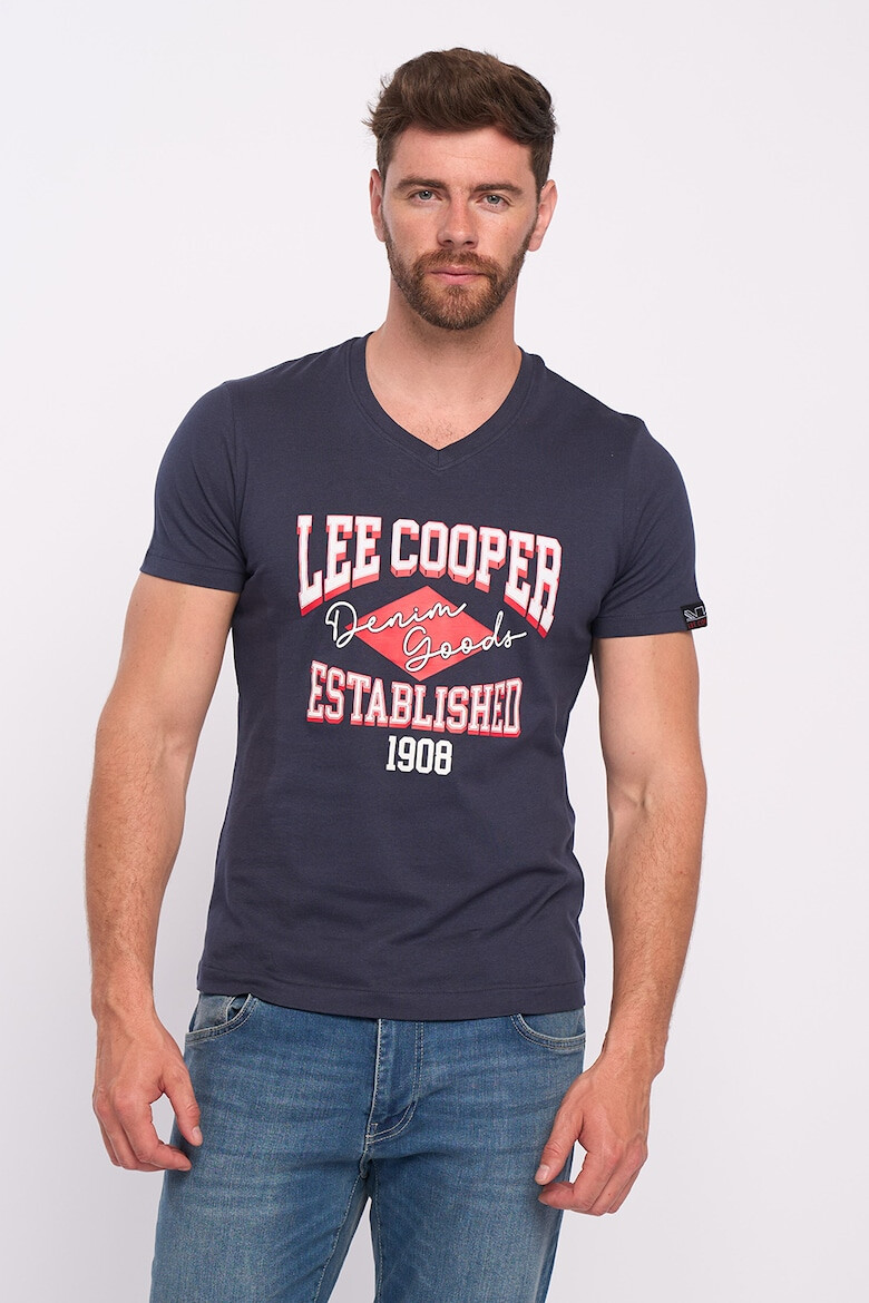 Lee Cooper Тениска с шпиц и лого - Pepit.bg