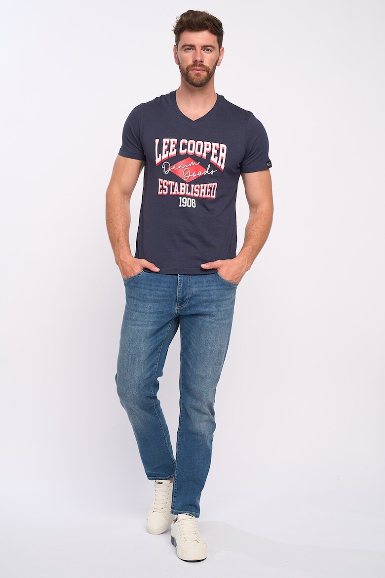 Lee Cooper Тениска с шпиц и лого - Pepit.bg