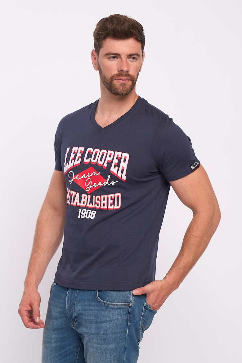 Lee Cooper Тениска с шпиц и лого - Pepit.bg