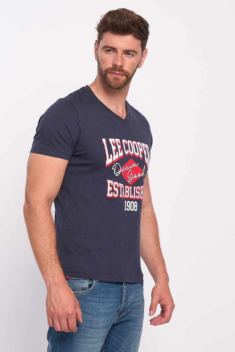 Lee Cooper Тениска с шпиц и лого - Pepit.bg