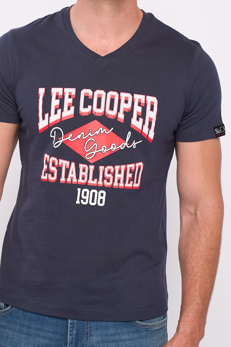 Lee Cooper Тениска с шпиц и лого - Pepit.bg