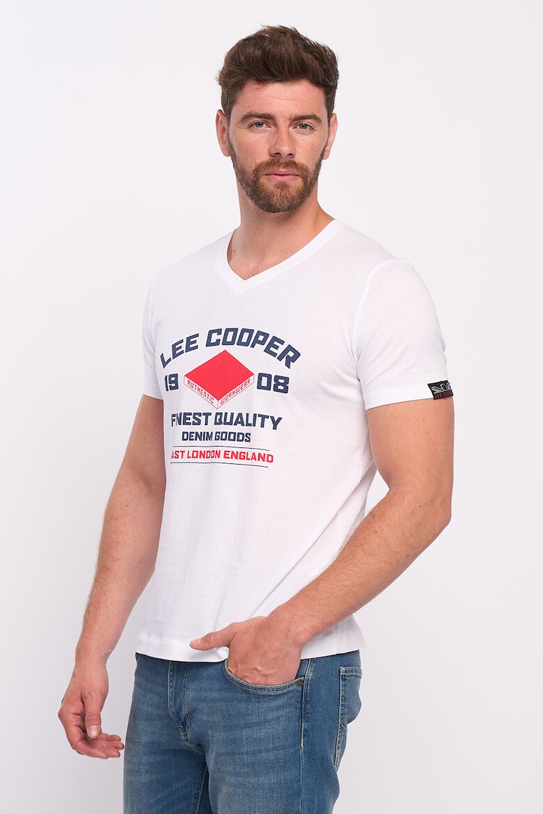 Lee Cooper Тениска с шпиц и лого - Pepit.bg