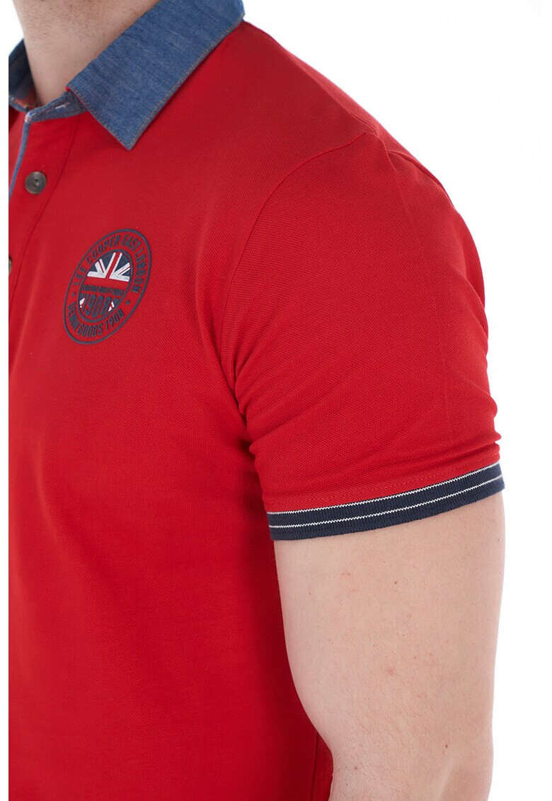 Lee Cooper Тениска с яка и лого - Pepit.bg