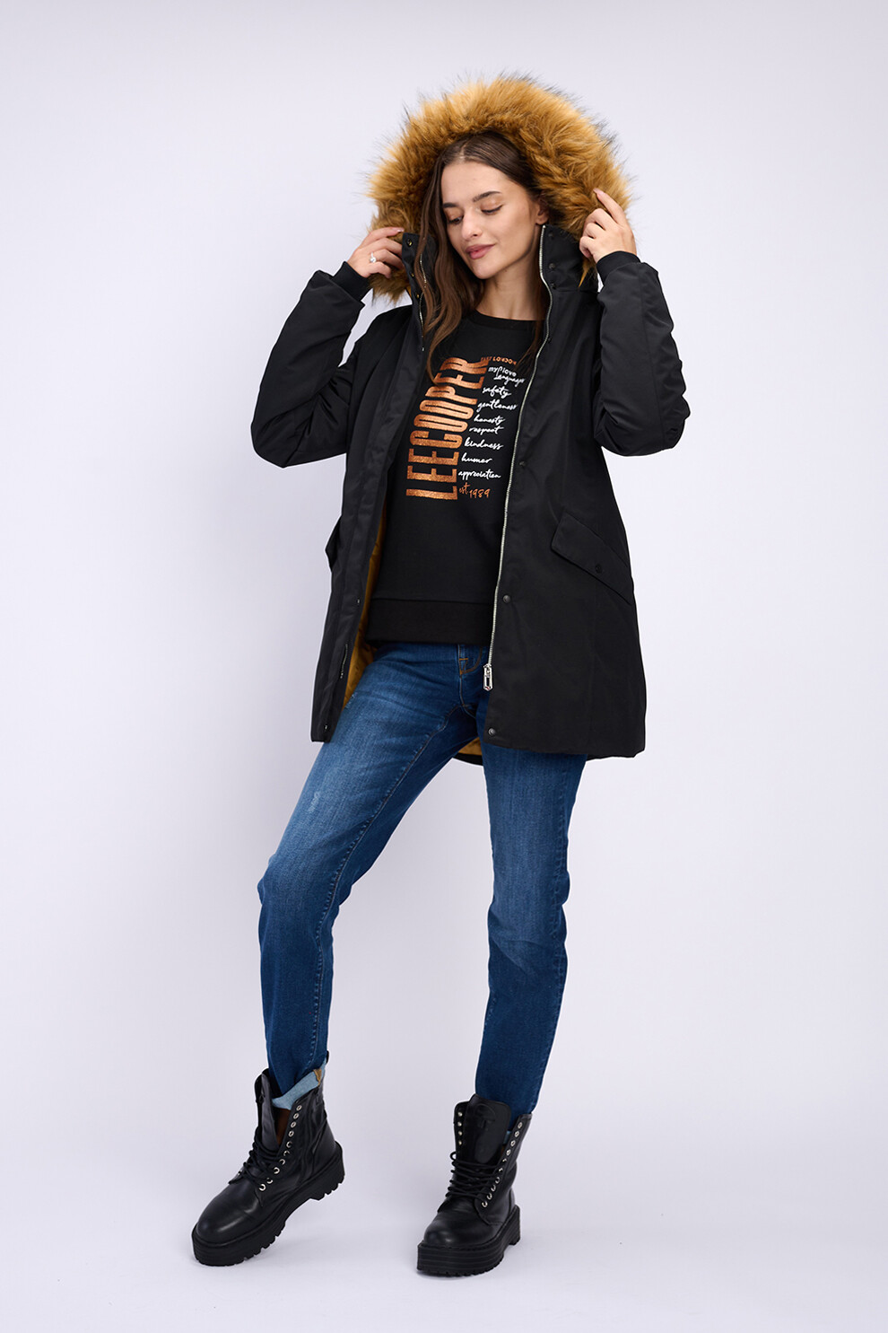 Lee Cooper Зимно яке с качулка - Pepit.bg