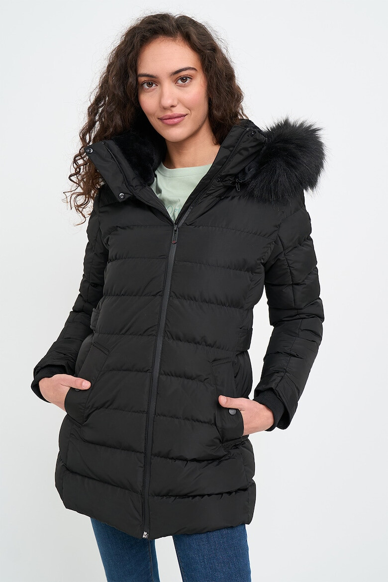 Lee Cooper Зимно яке с качулка - Черен - Pepit.bg