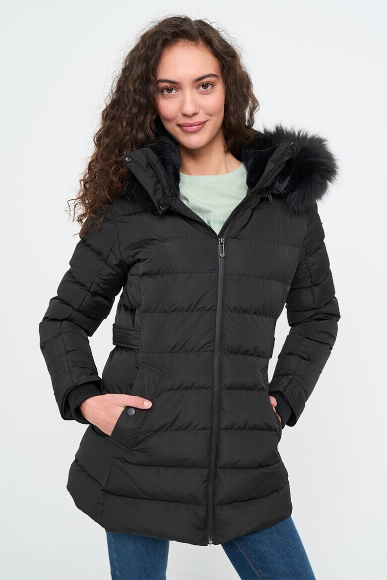 Lee Cooper Зимно яке с качулка - Черен - Pepit.bg
