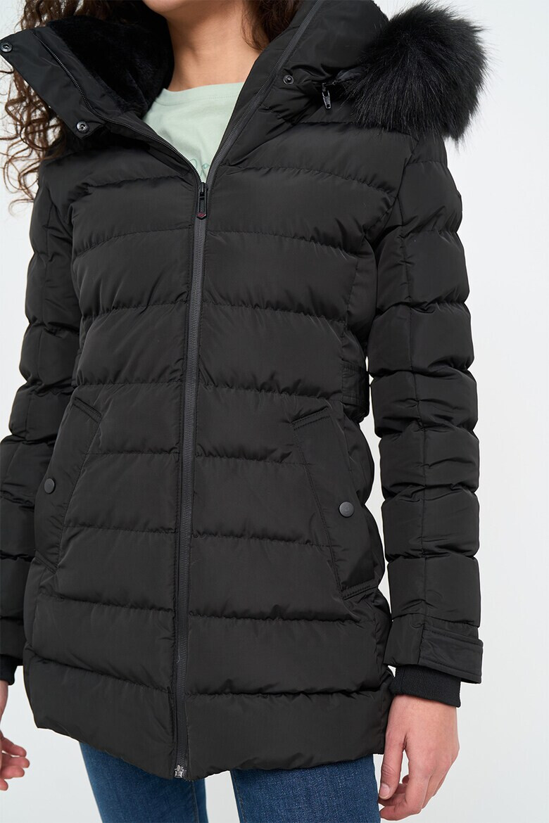 Lee Cooper Зимно яке с качулка - Черен - Pepit.bg