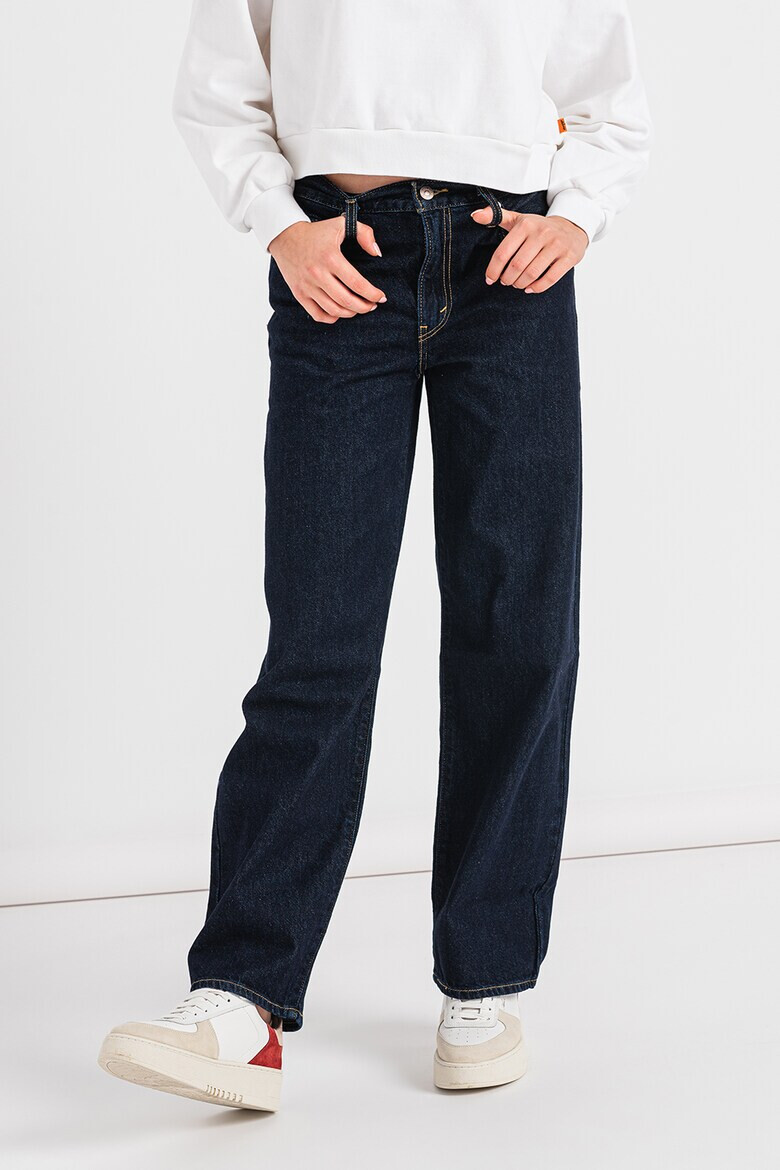 Levis Дънки с лен с широк крачол - Тъмносин - Pepit.bg
