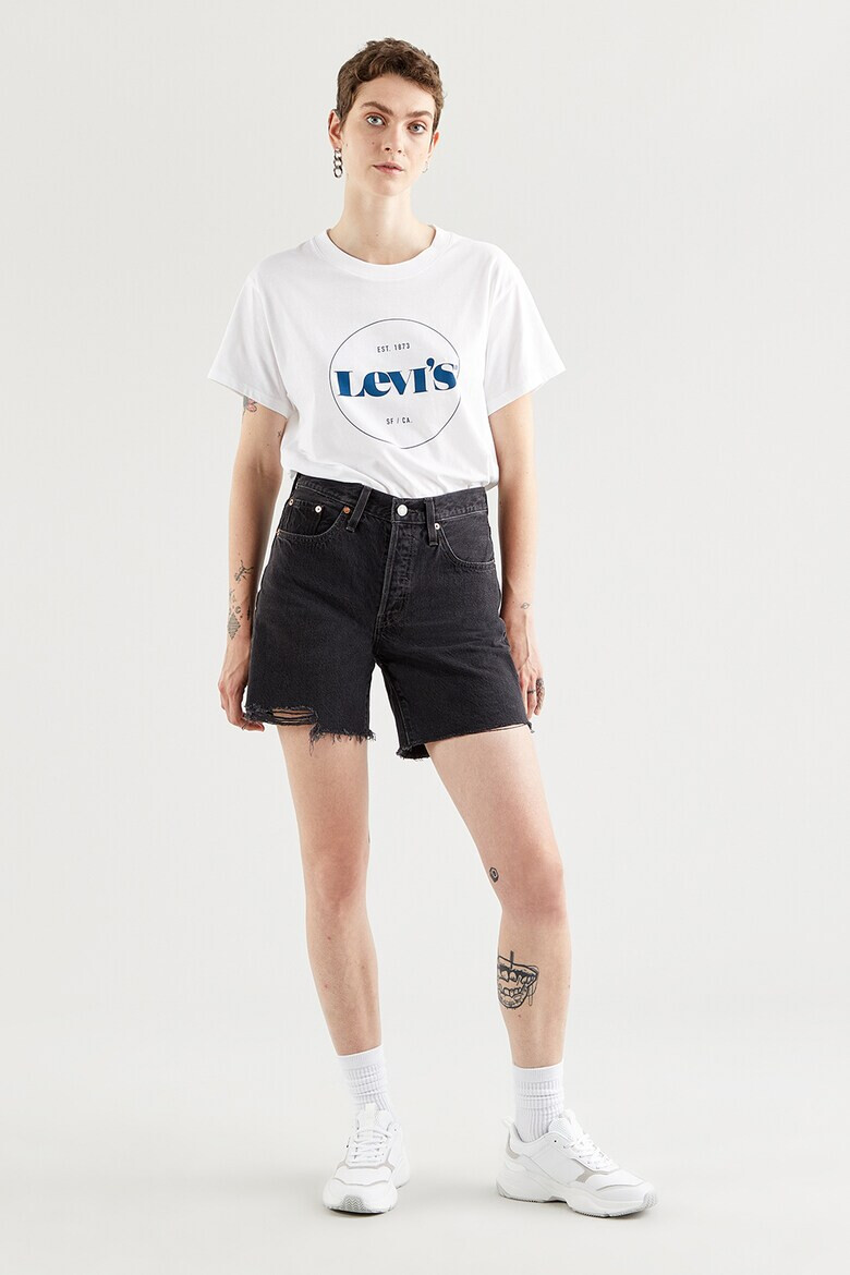 Levis Къси дънки 501® с висока талия - Избеляло черно - Pepit.bg