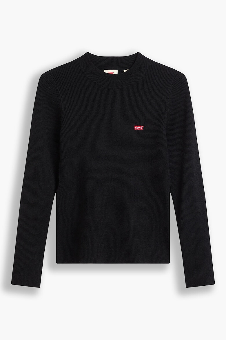 Levis Слим рипсен пуловер с райе - Черен - Pepit.bg