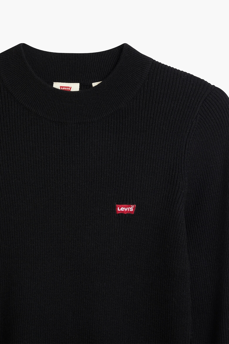 Levis Слим рипсен пуловер с райе - Черен - Pepit.bg