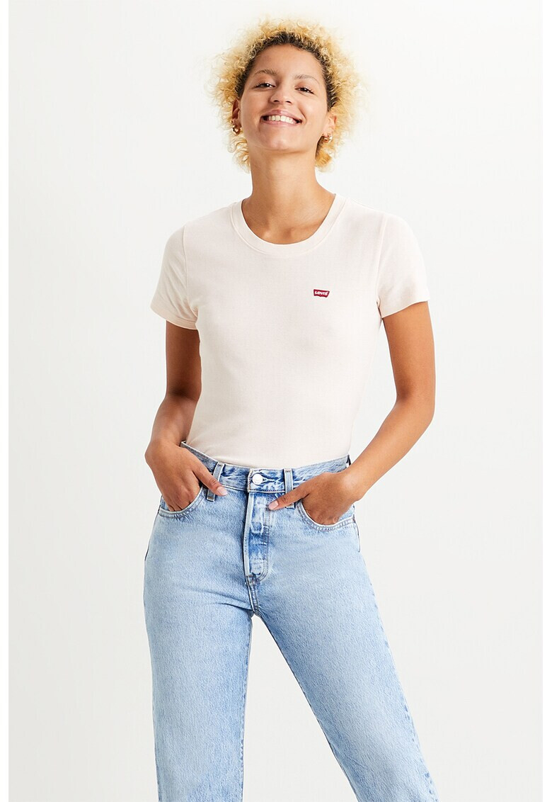 Levi's Тениска с овално деколте и бродирано лого - Pepit.bg