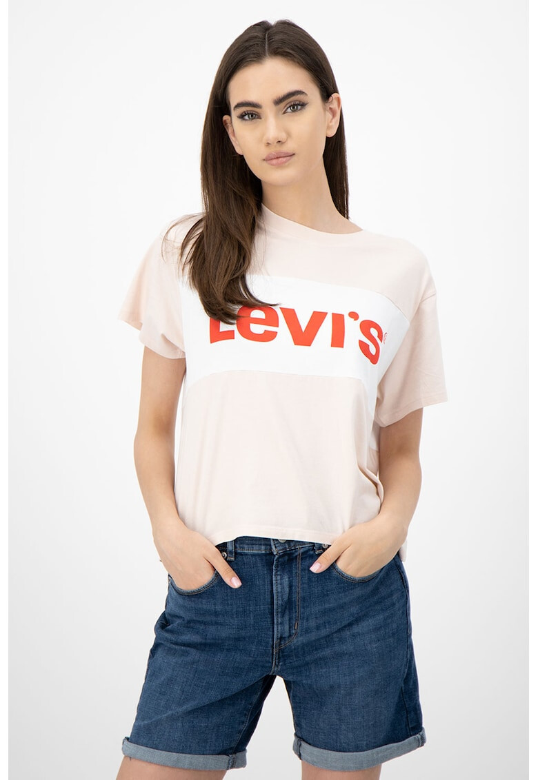 Levi's Тениска с овално деколте и лого - Pepit.bg