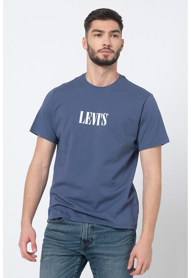 Levi's Памучна тениска с овално деколте и лого - Pepit.bg