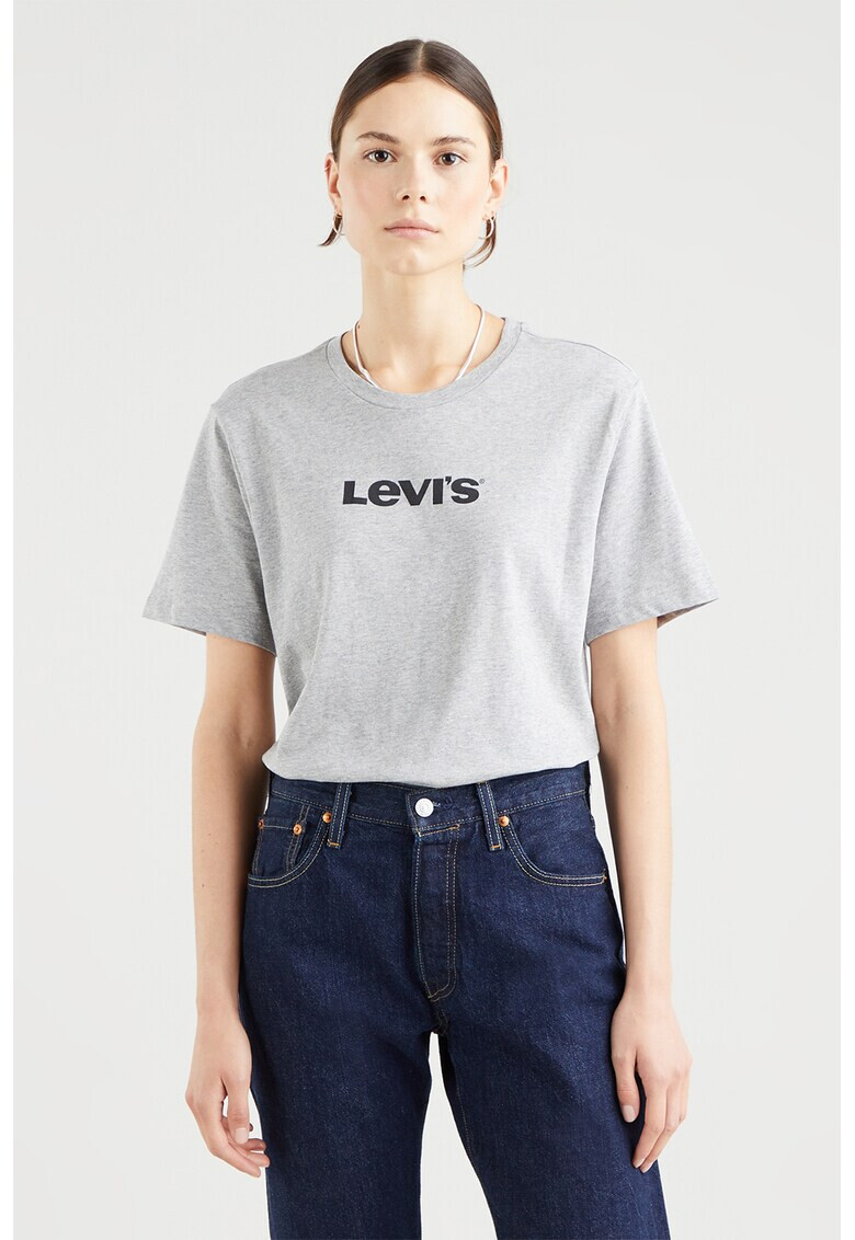 Levi's Тениска с овално деколте и лого - Pepit.bg