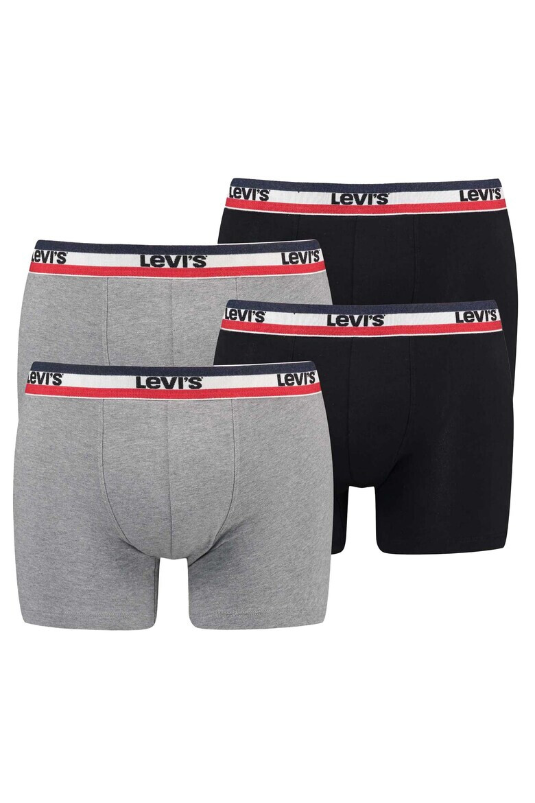 Levis Боксерки с лого - 4 чифта - Черен/Светло сив - Pepit.bg