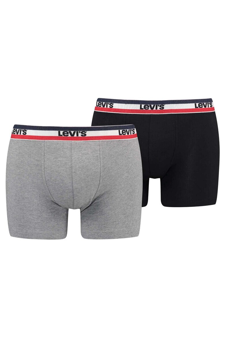 Levis Боксерки с лого - 4 чифта - Черен/Светло сив - Pepit.bg