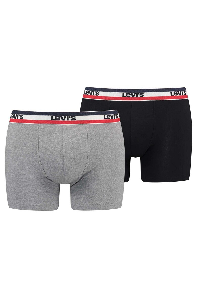 Levis Боксерки с лого - 4 чифта - Черен/Светло сив - Pepit.bg