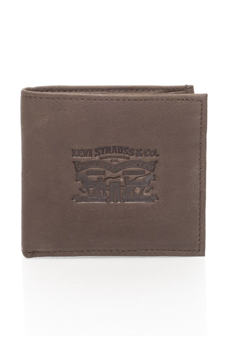 Levis Coffee Brown Nubuck Leather Wallet - Pepit.bg