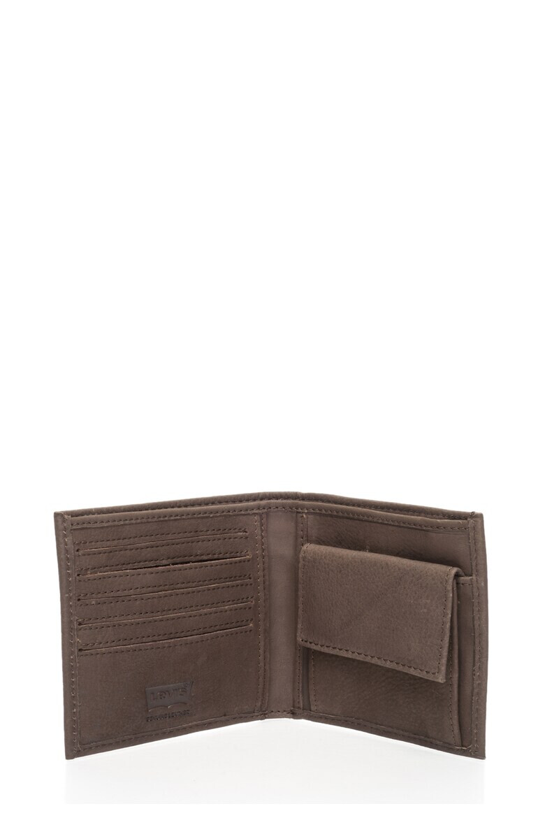 Levis Coffee Brown Nubuck Leather Wallet - Pepit.bg