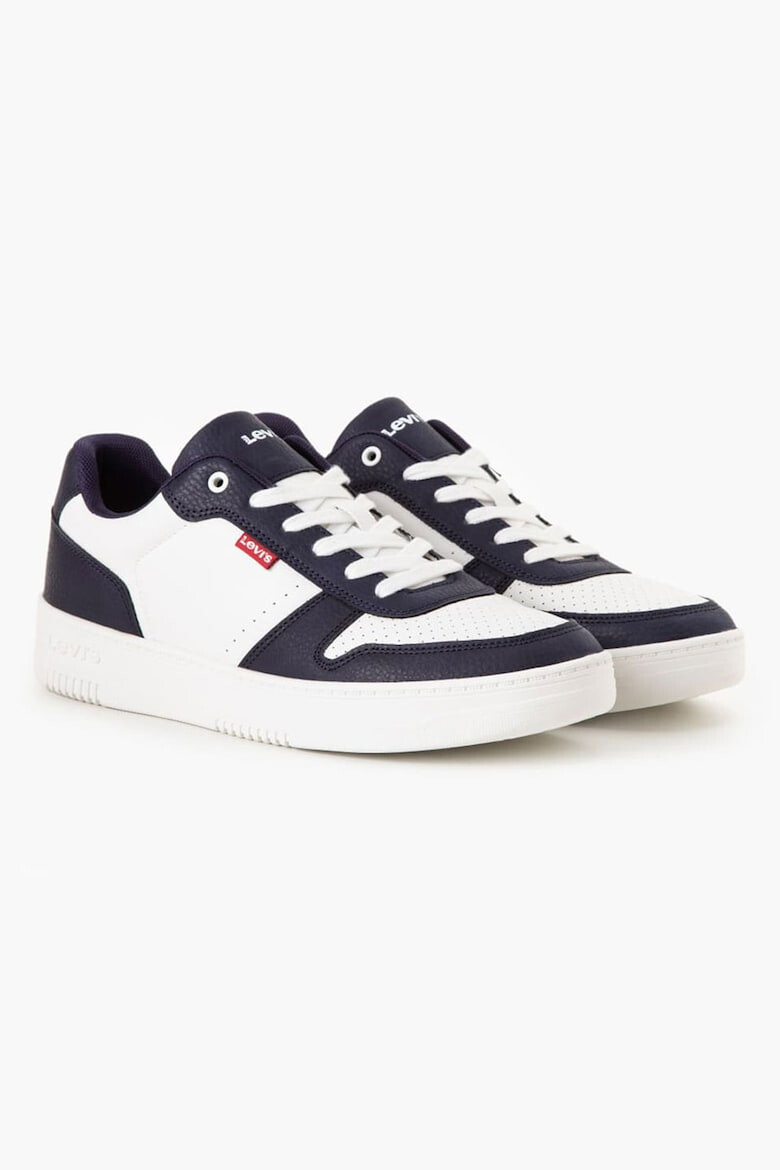 Levis Кецове от еко кожа с перфорации - Бял/Тъмносин - Pepit.bg