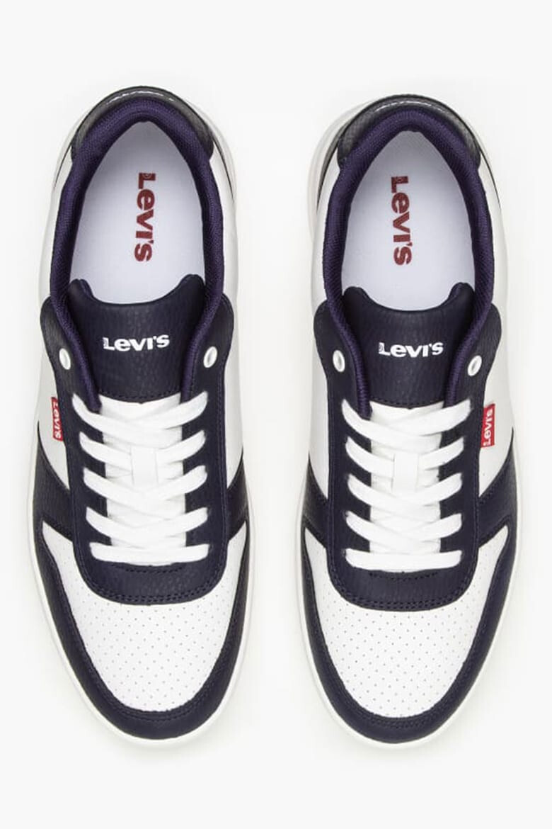 Levis Кецове от еко кожа с перфорации - Бял/Тъмносин - Pepit.bg