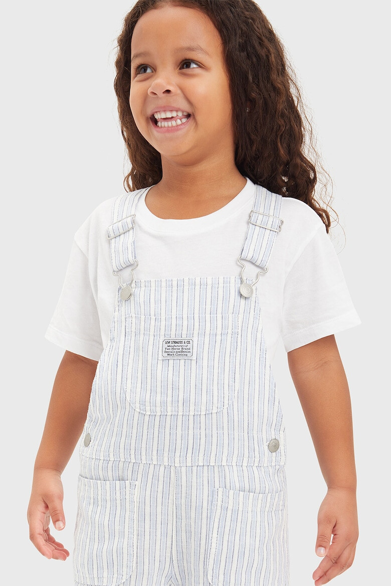 Levi's Къс гащеризон с лен и райе - Pepit.bg