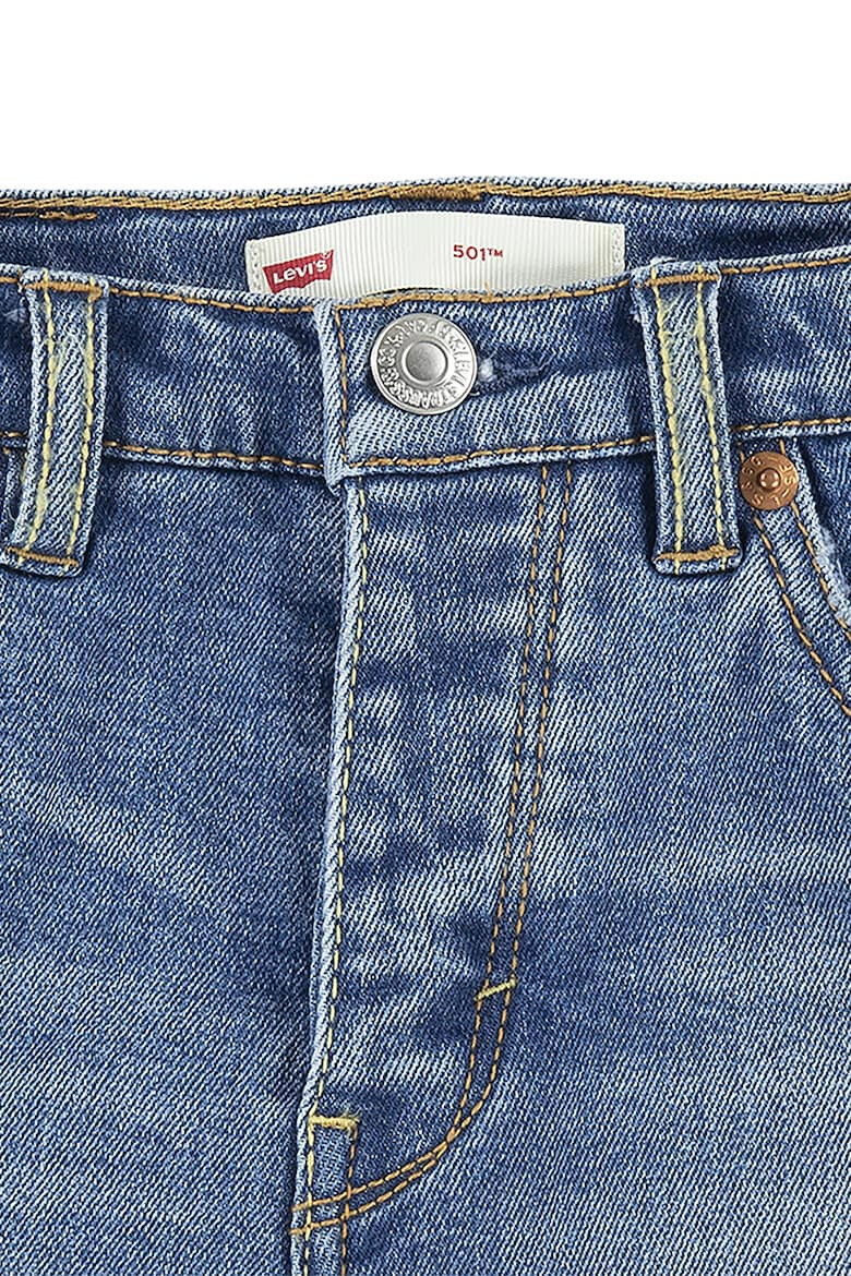 Levis Къс панталон 501 от деним с протрити зони - Pepit.bg