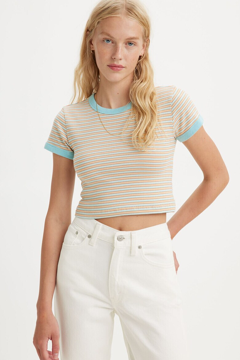 Levi's Къса памучна тениска с райе - Pepit.bg