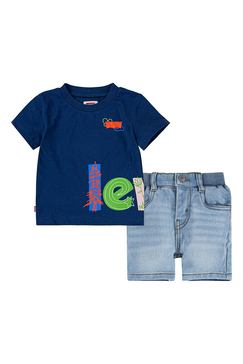 Levi's Къси дънки и тениска с принт - Pepit.bg