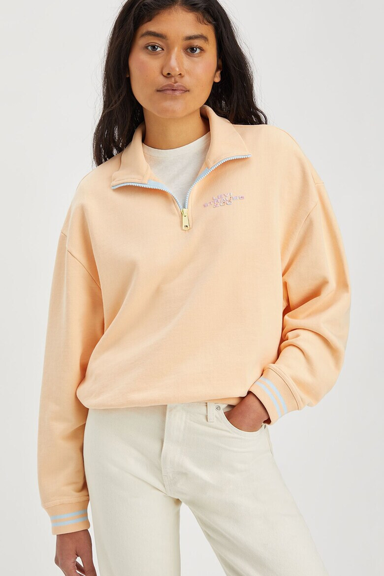 Levis Памучен суитшърт с къс цип - Pepit.bg
