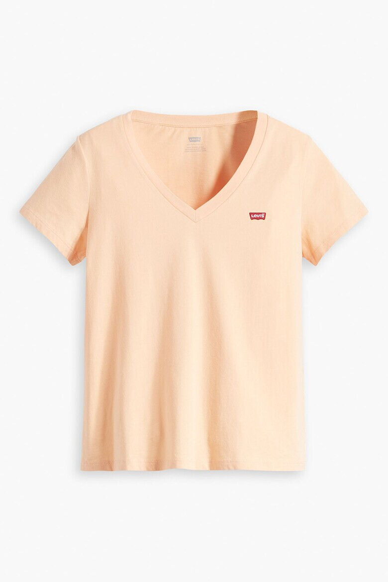 Levi's Памучна тениска с шпиц деколте - Pepit.bg