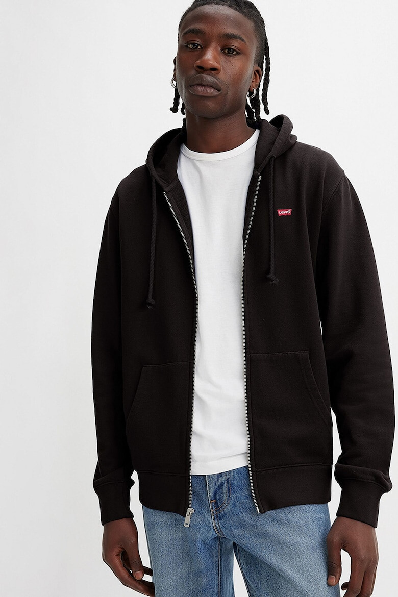 Levis Памучно худи с цип - Черен - Pepit.bg