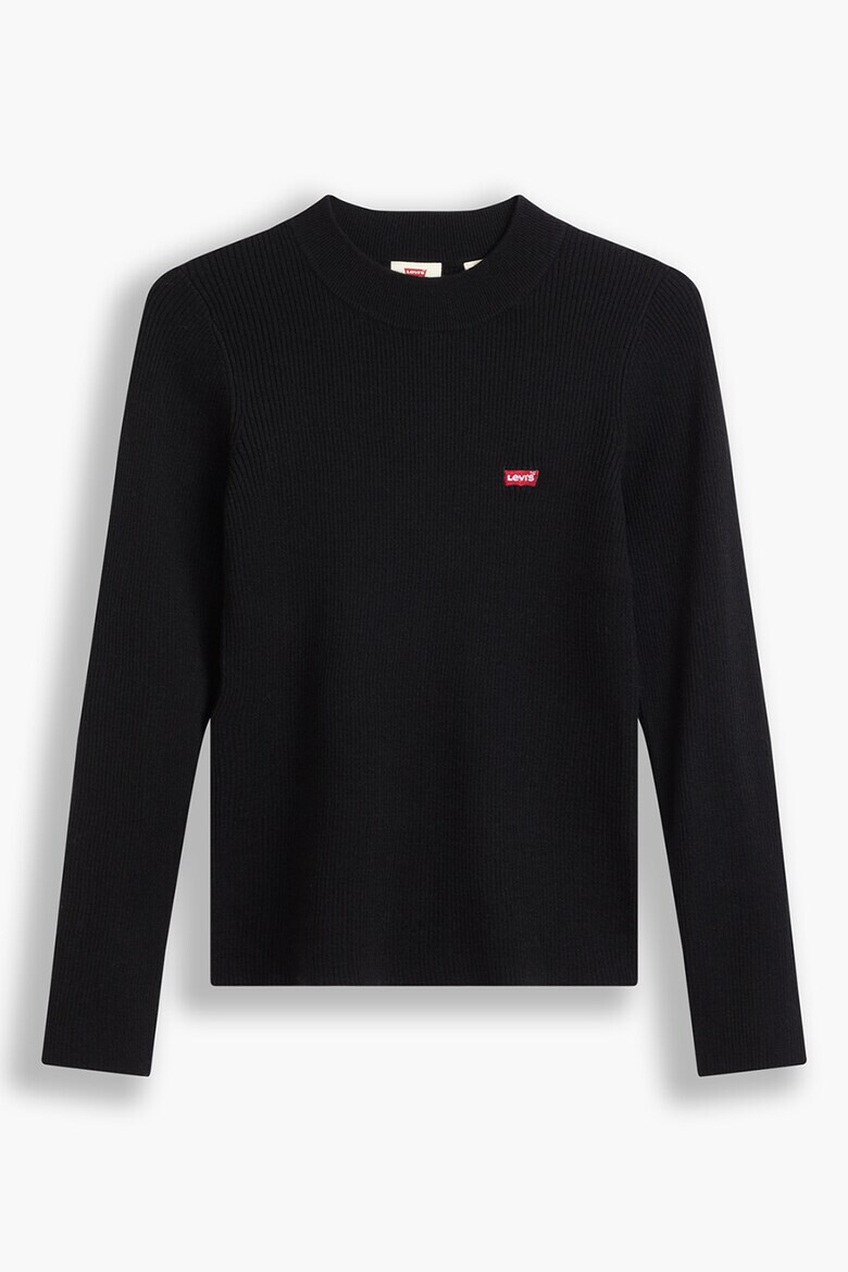 Levis Слим рипсен пуловер с райе - Черен - Pepit.bg
