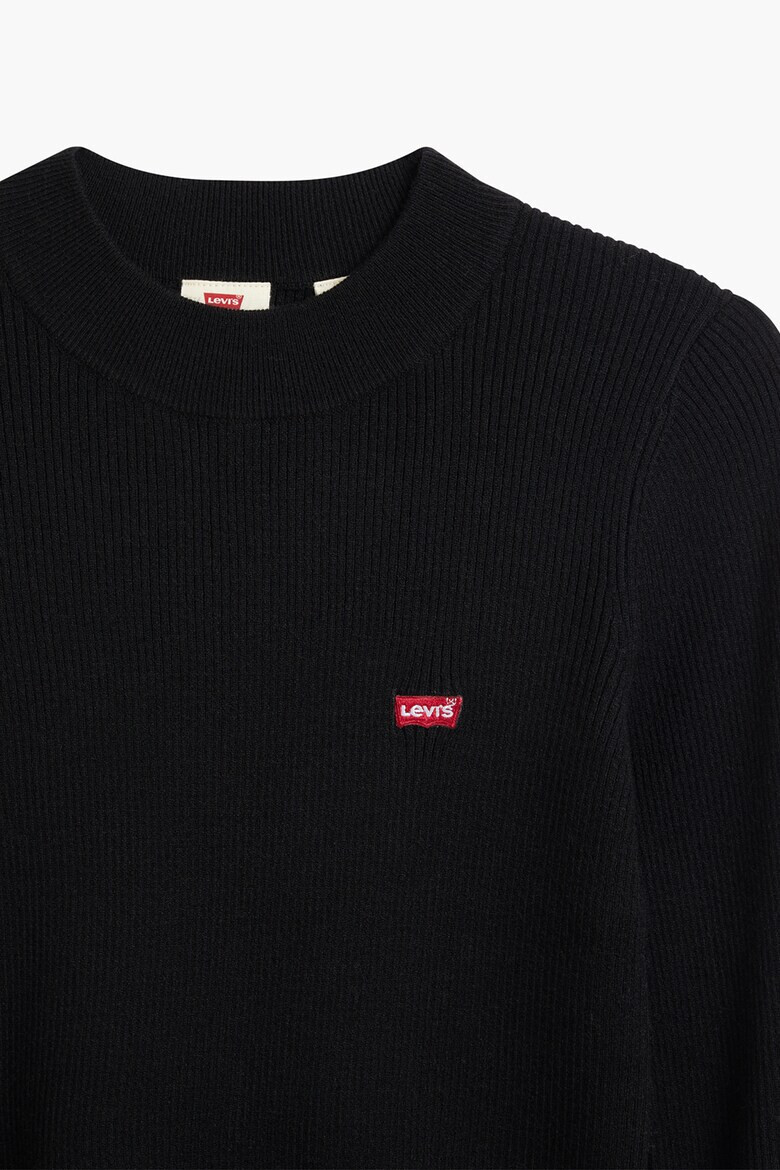 Levis Слим рипсен пуловер с райе - Черен - Pepit.bg