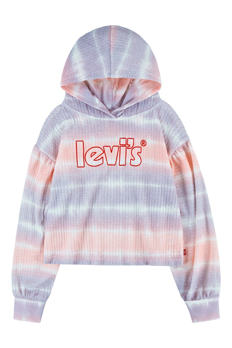 Levis Свободно худи с хоризонтален меланж - Праскова/Бледа лила - Pepit.bg