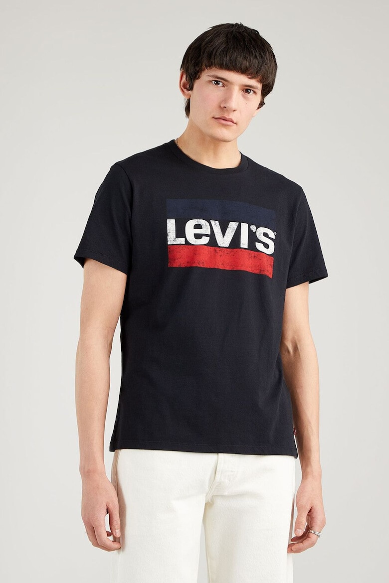 Levis Тениска с лого и овално деколте - Pepit.bg