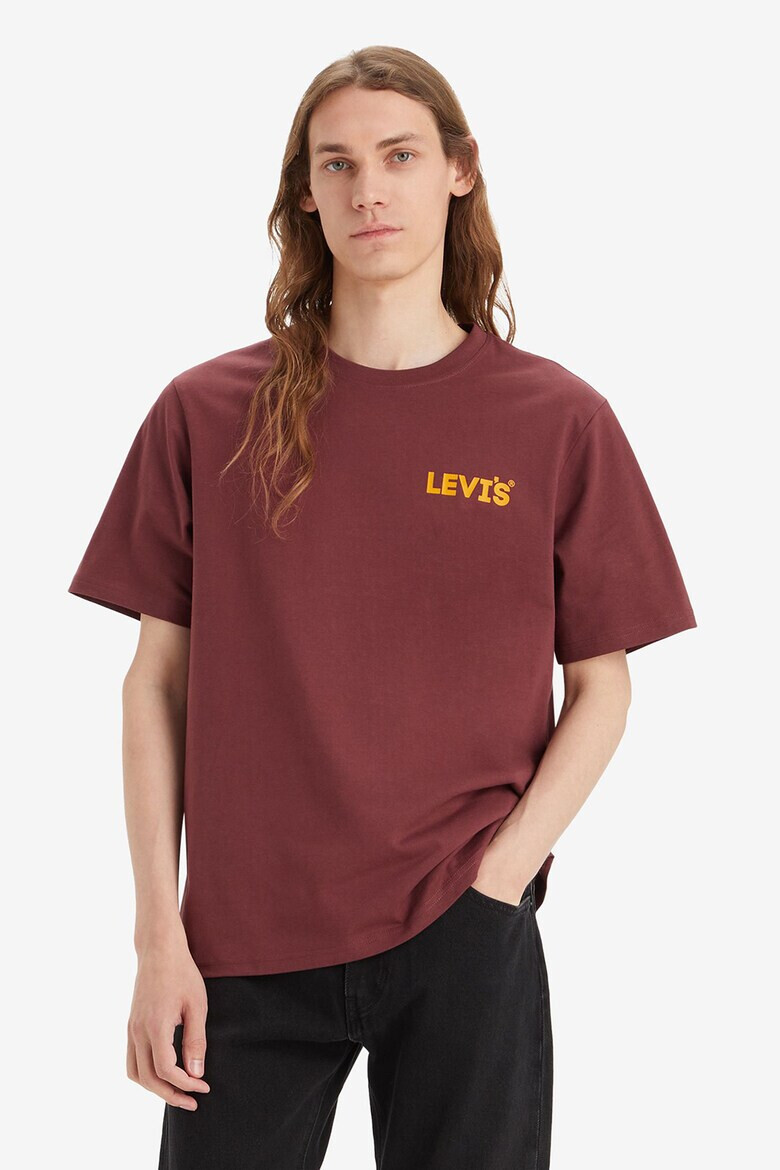 Levis Тениска с лого и овално деколте - Pepit.bg