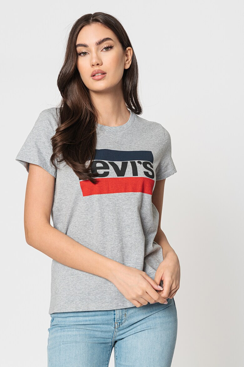 Levis Тениска с овално деколте и лого - Pepit.bg