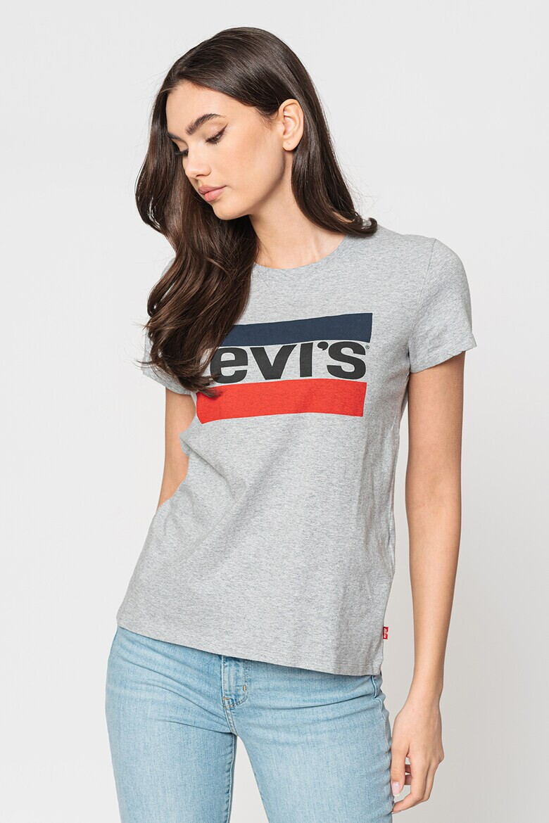 Levis Тениска с овално деколте и лого - Pepit.bg